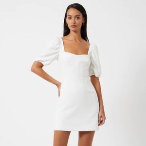 French Connection Whisper Cut Out Back Dress in Summer White